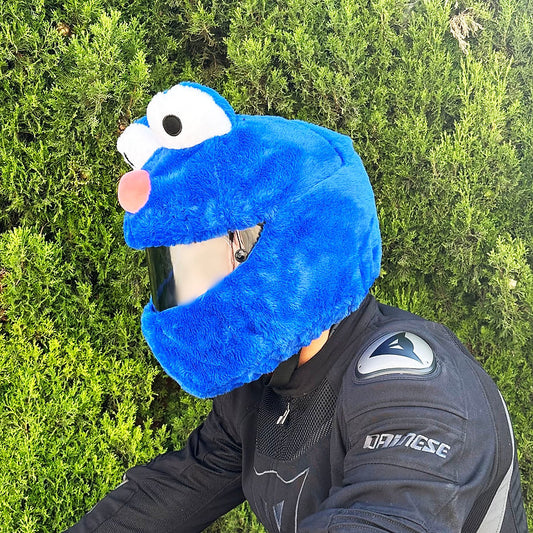 Motorradhelmbezug - Blaues Krümelmonster
