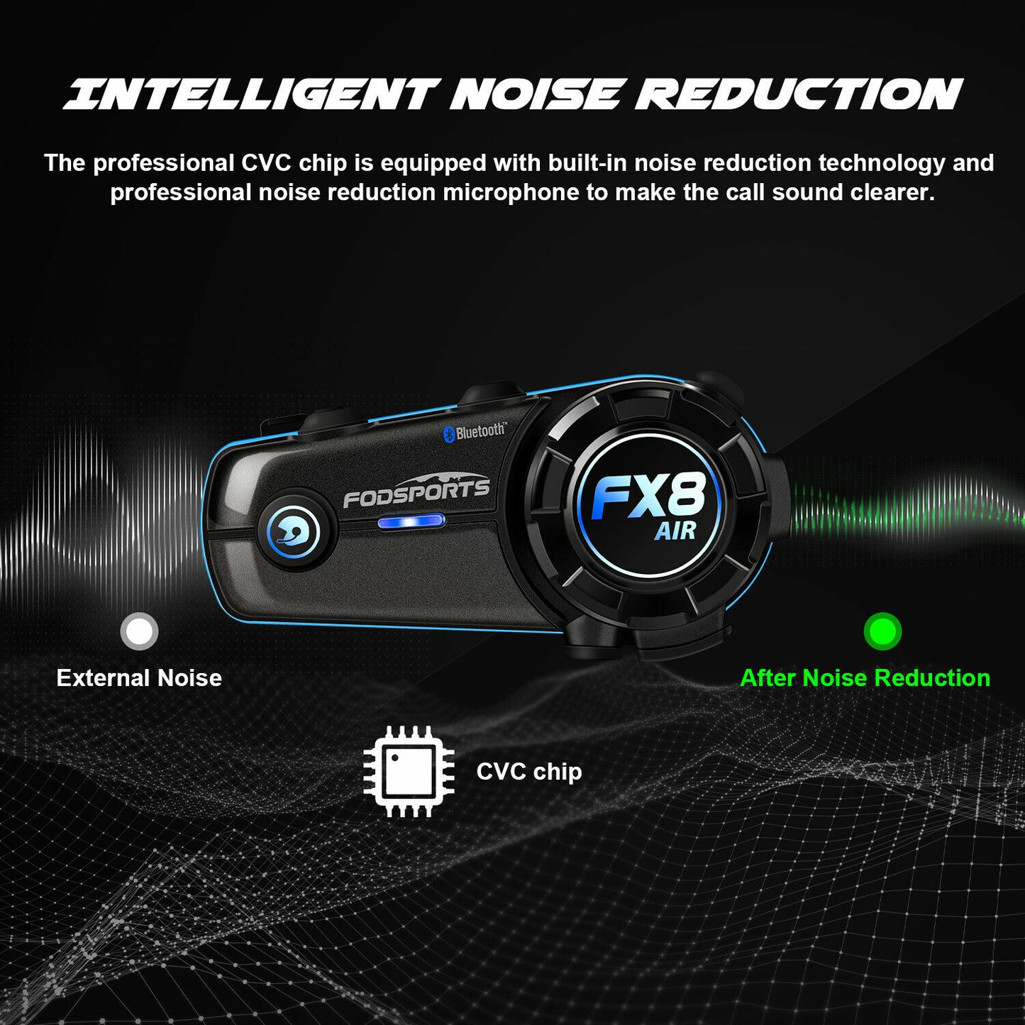 Intercomunicador Moto - Fodsports FX8 AIR - Bluetooth 5.0