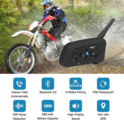 2 x Moto Intercomunicadores - EJEAS V6 Pro (1200m)