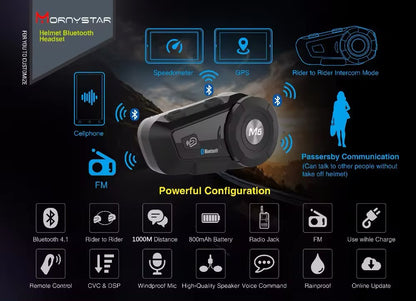 2x Motorcycle Intercoms - Mornystar M6