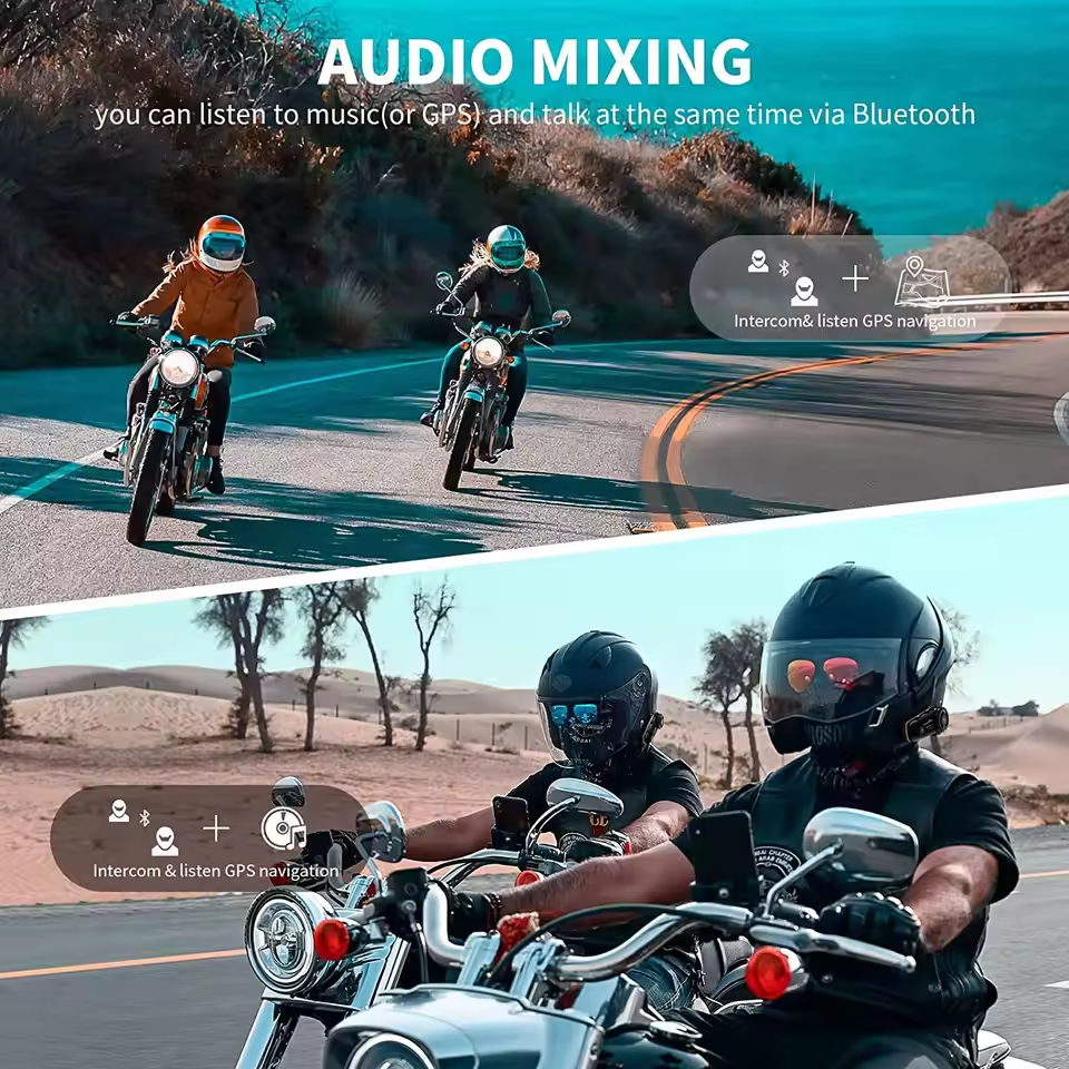 2x Motorcycle Intercoms - Fodsports FX8 PRO