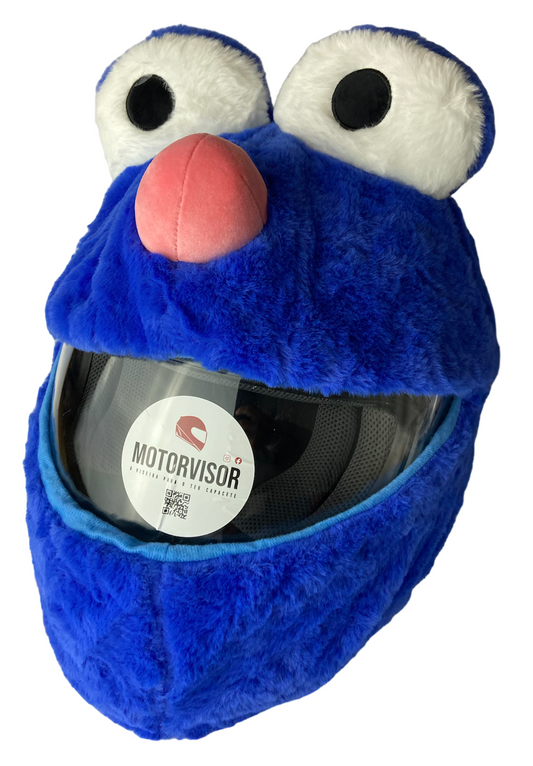 Motorradhelmbezug - Blaues Krümelmonster