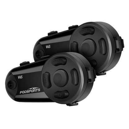 2x Moto Intercoms - Fodsports V6S (1000m) - Bluetooth 5.0